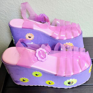 Dolls Kill Daisies Jelly Sandals Size 6
